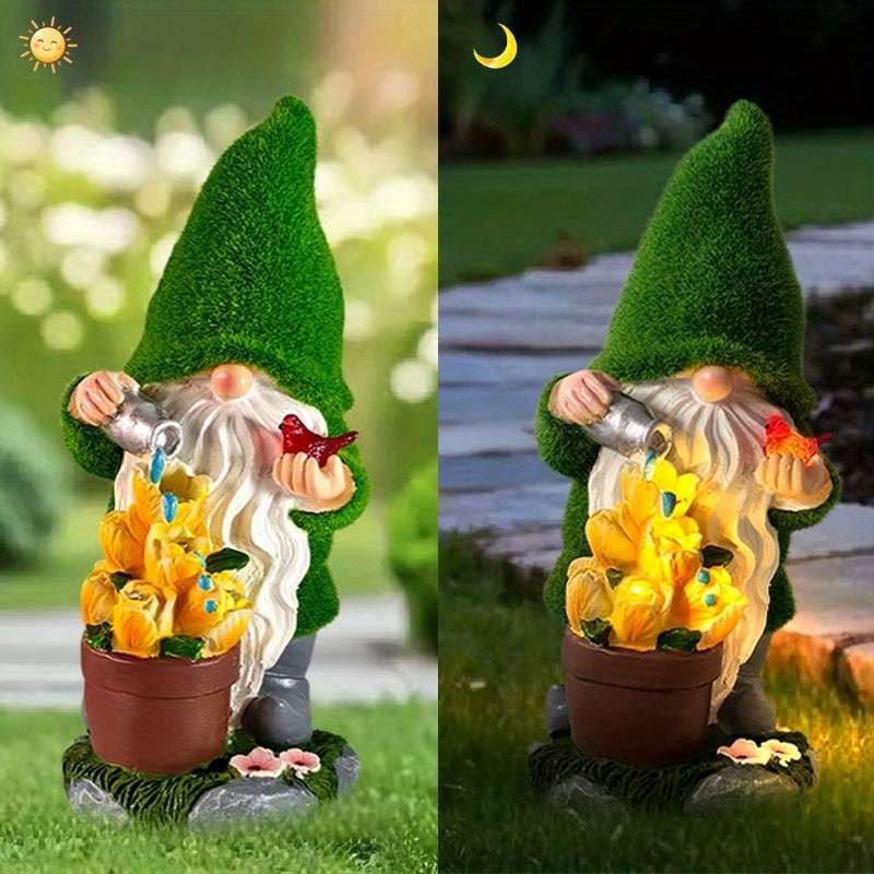 Plush Goblin Figurine With Magic Liquid Glowing Effects Resin Outdoor Tale