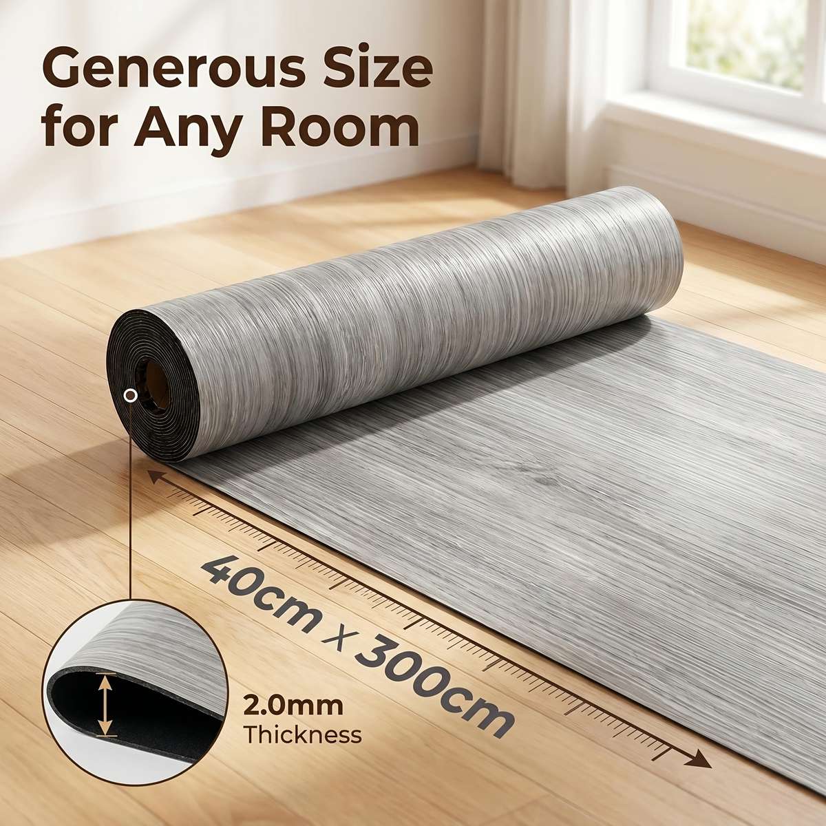 Self Adhesive Floor Stickers Medium Gray Oak 2 Rolls