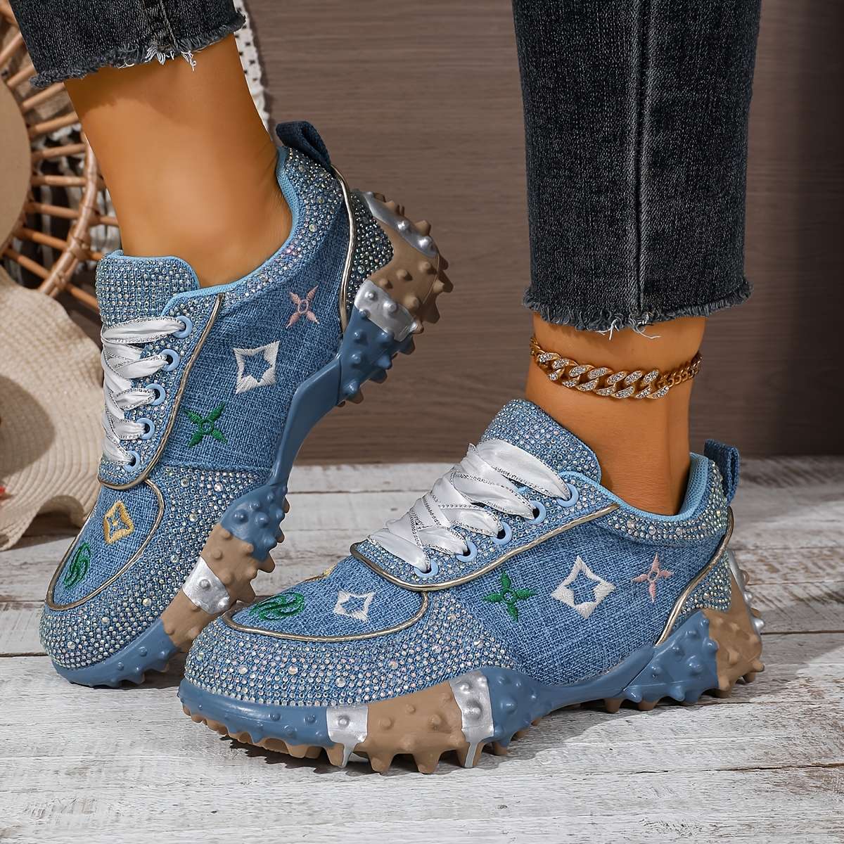 Women S Sneakers Color Blue Sizeuk 6.5
