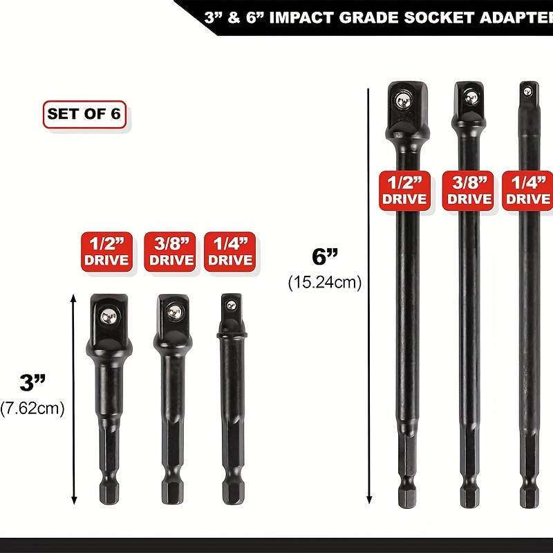 6-Piece Reliable Impact Sleeve Adapter Set