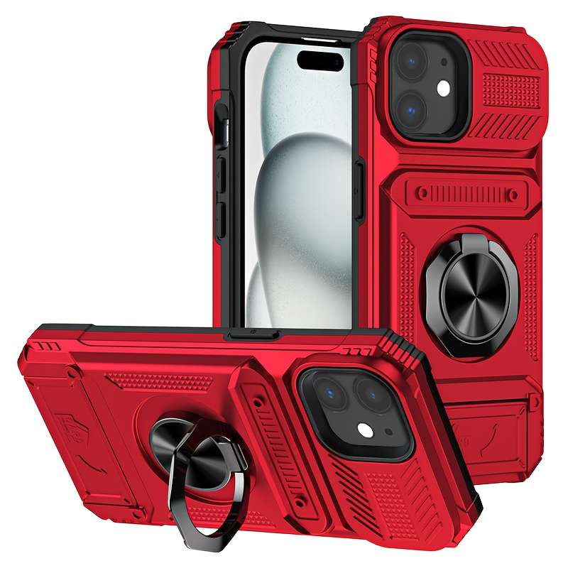 1Pc Red For iPhone 14 Pro Max Heavy Duty Shockproof Phone Case