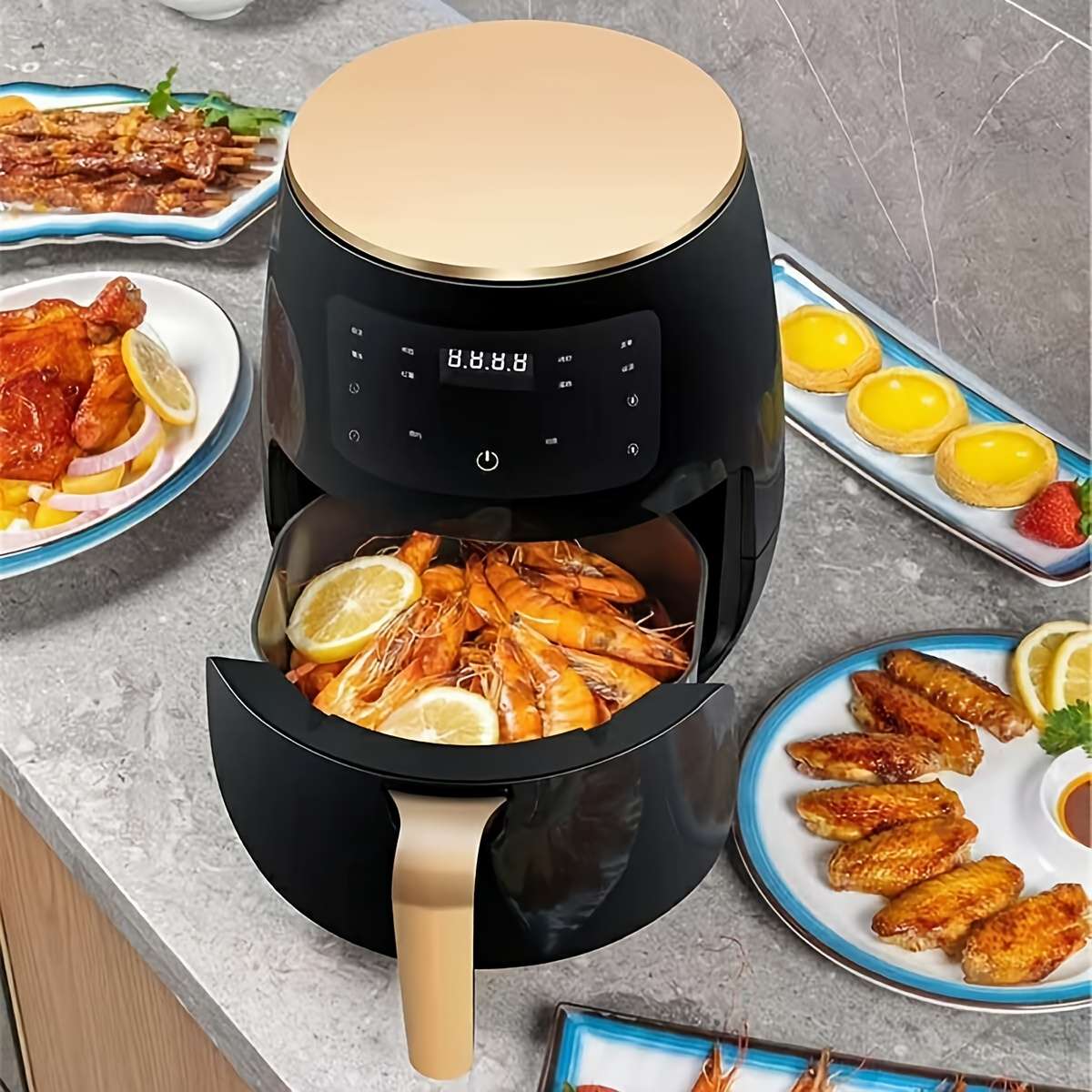 6L Large Capacity Air Fryer With Led Display Digital Panel