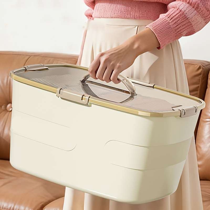 Antibacterial Box 3Pcs With Latchtransparent Coverhandle Large