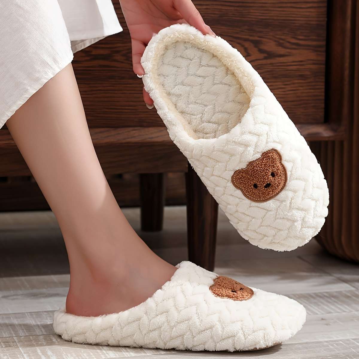 Cotton Slippers Color Grey Sizeuk 6.5-7