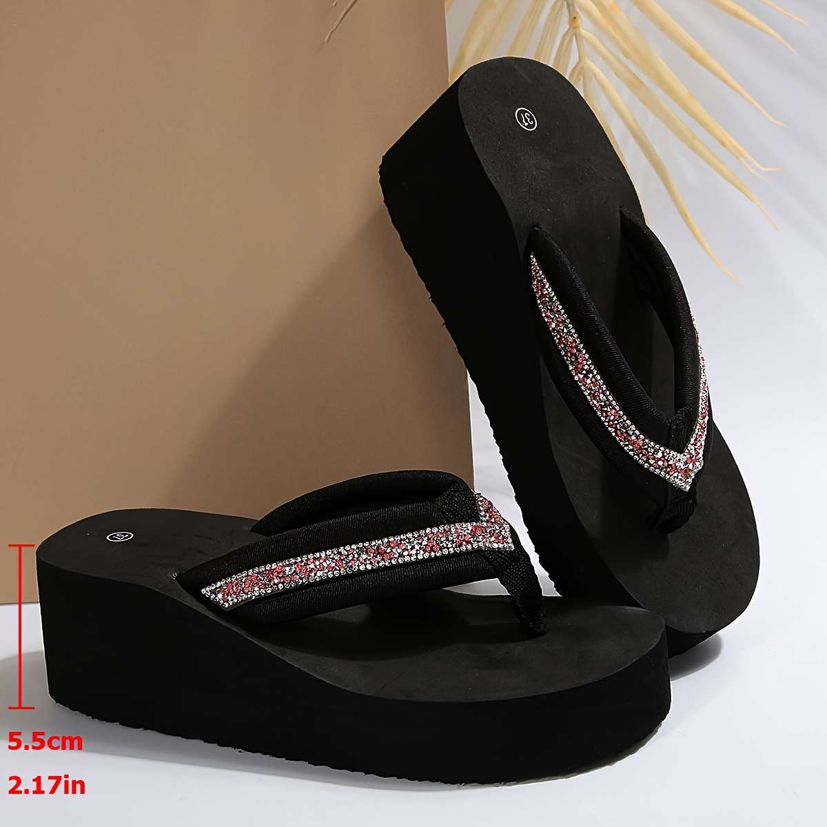 Ladies Summer Flip Flops Black Uk 3.5