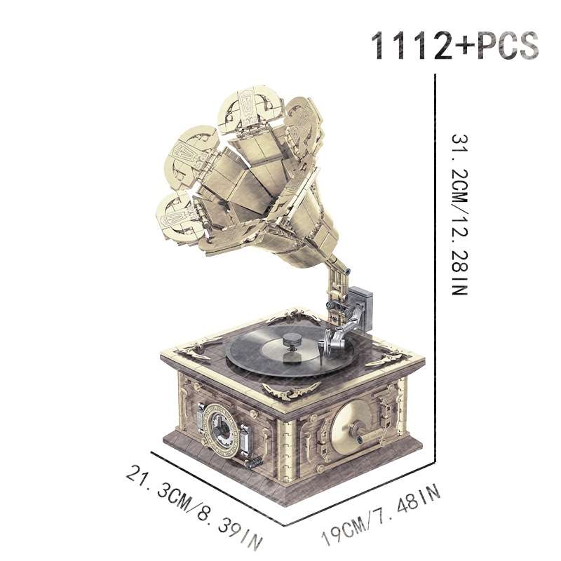 3D Puzzle Musical Instrument Model Style Vintage Gramophone