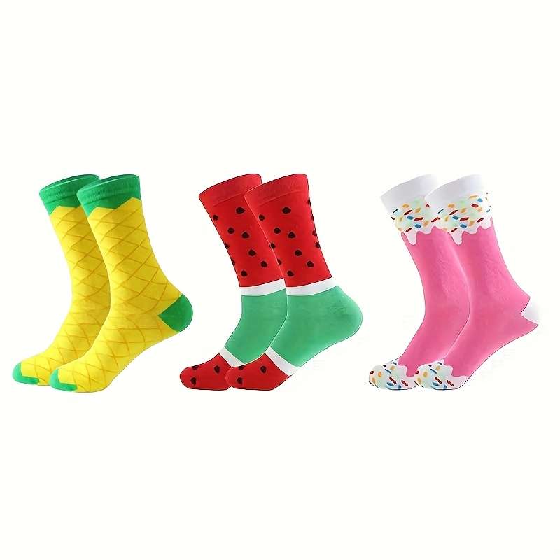 1 Pair Red Watermelon Ice Cream One Size Socks