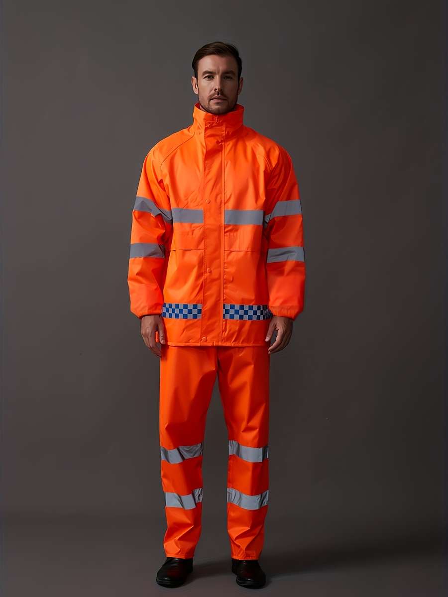 Raincoat Orange 2Piece Set Top  Bottom Size Uk M