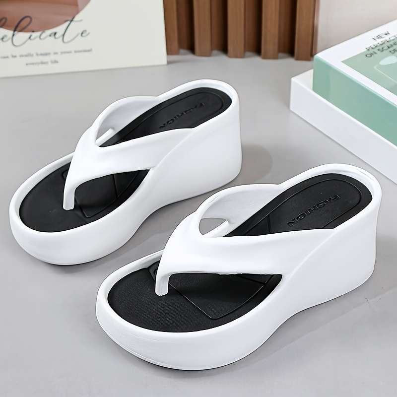Ladies Summer Flip Flops White Uk 4.5-5