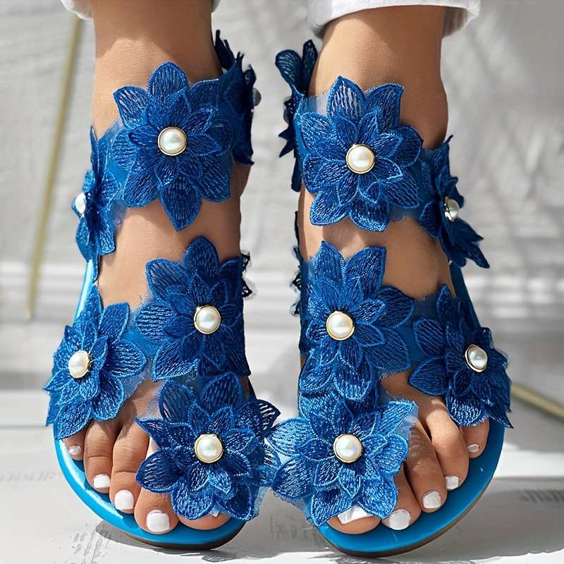 Ladies Summer Flip Flops Royal Blue Uk 5