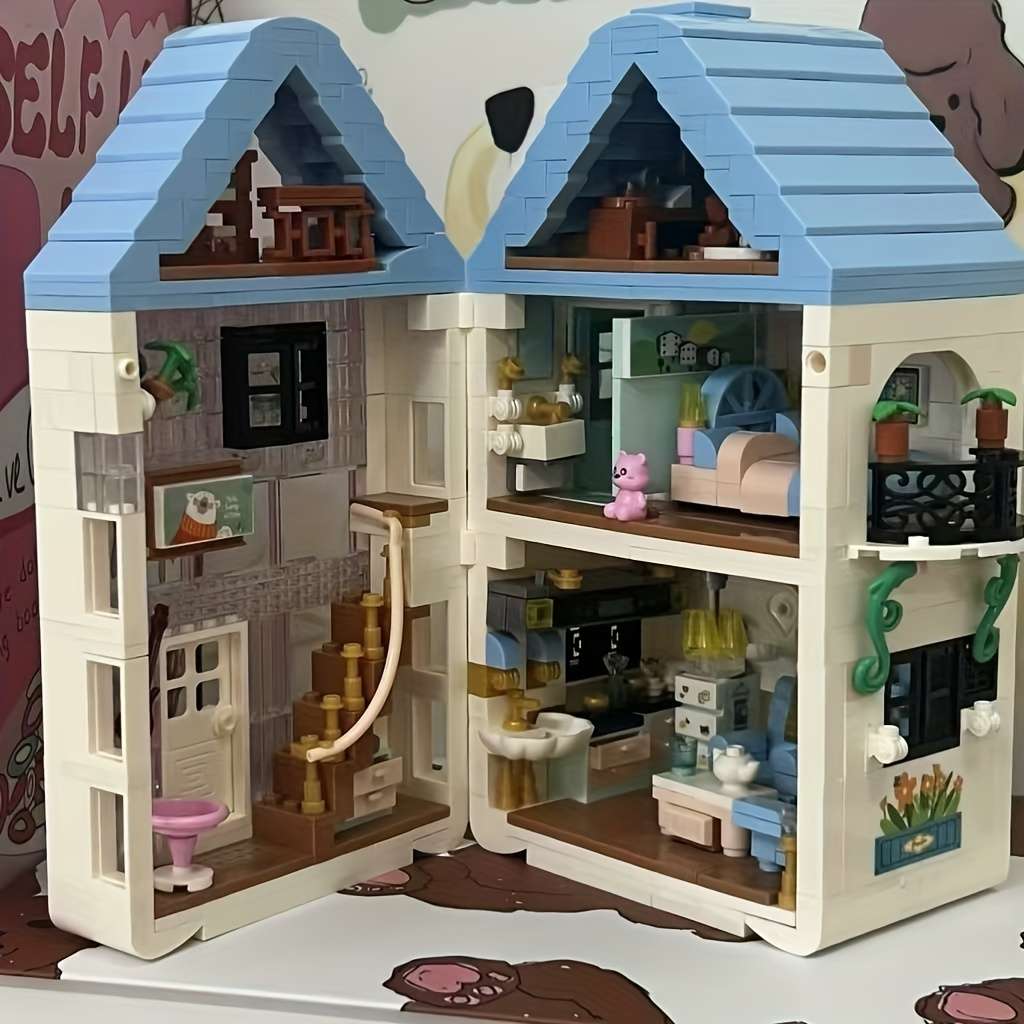 3D Model Desktop Ornaments Color Blue Cabin