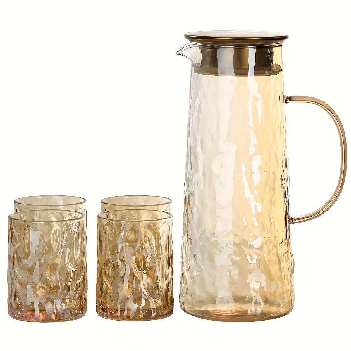 Water Cup Color Amber Quantity7 Pcs  1 Jug   6 Cups