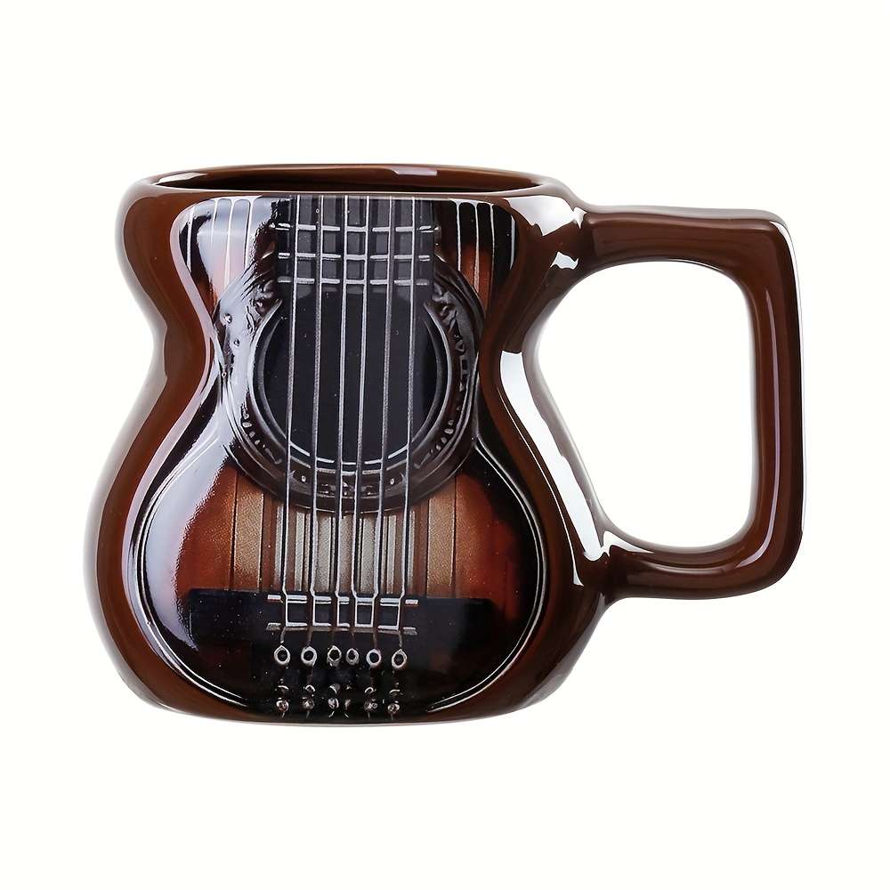 Water Cup Style Ceramic Cup   Coffee Guitar  With Lid