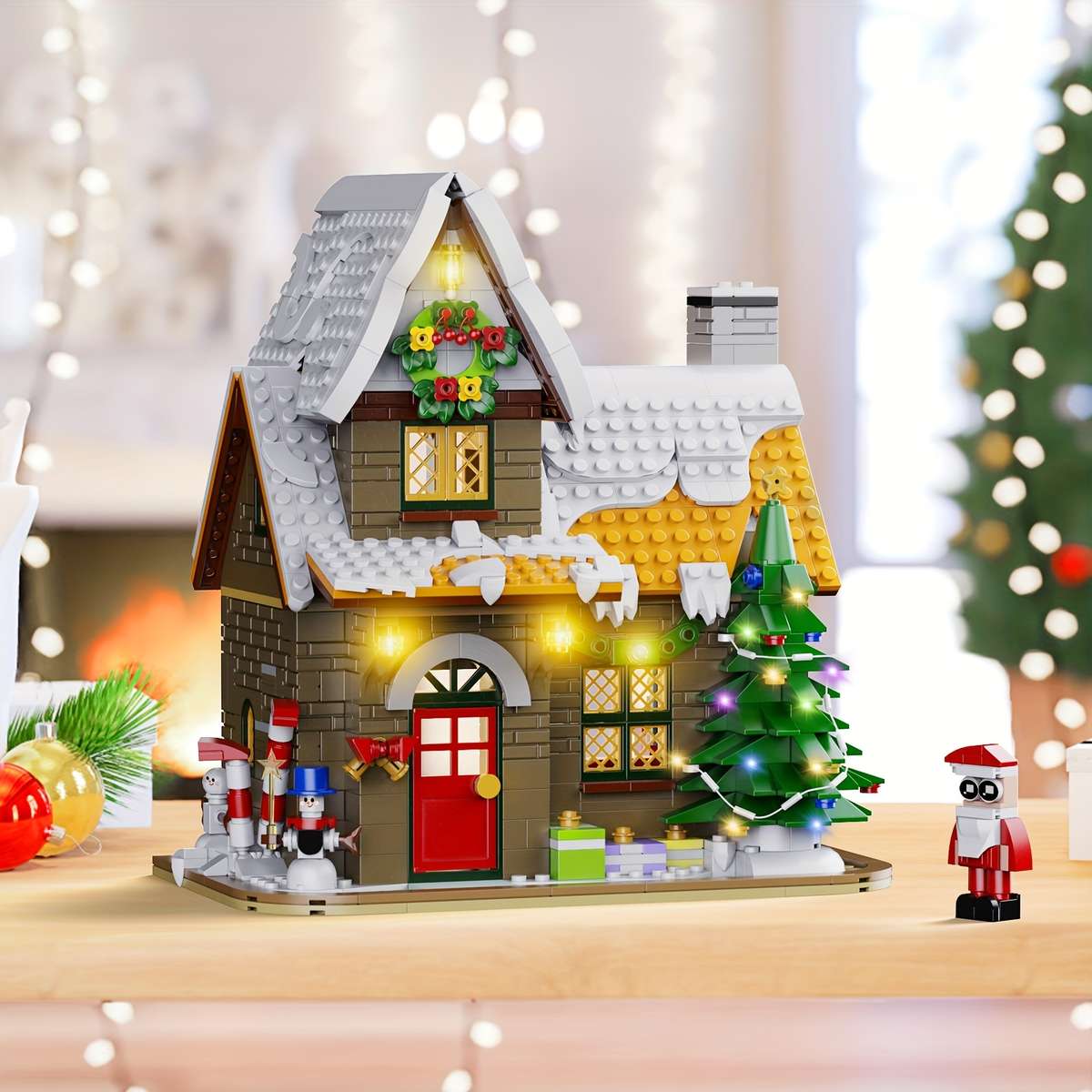 Building Toy Architectural Model Toy Set Style Winter Snow House