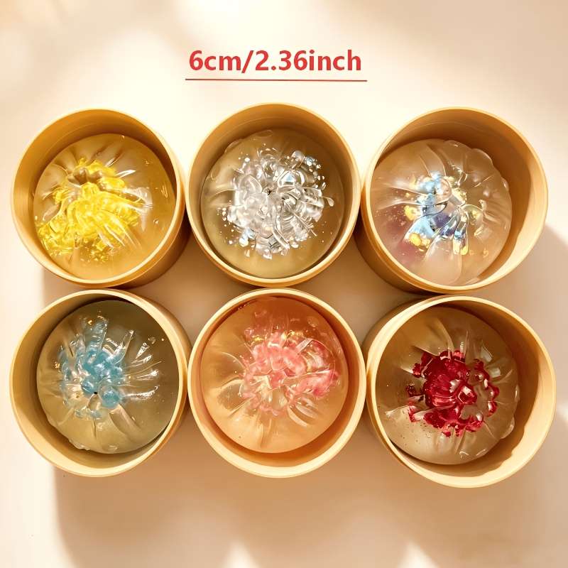 Squeezable Toys Color 3Pc Crystal Steamed Bun Lid Steamer Items 6 Colors Random Shipment