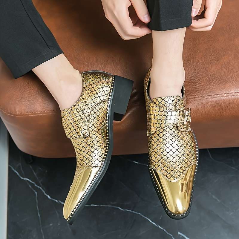 Mens Leather Shoes Color Golden Sizeuk 5