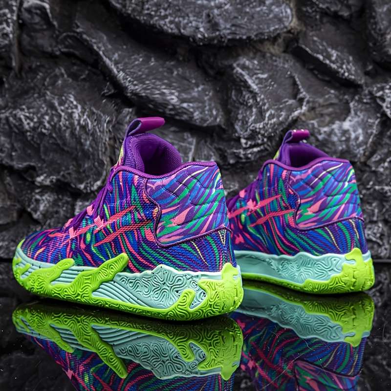 Basketball Shoes Color Purple Green Sizeuk 7