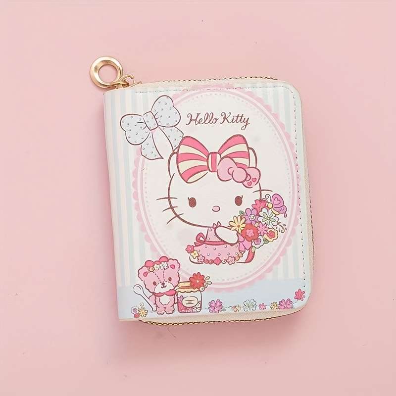 1pc Authorized Sanrio Hello Kitty Print Short WalletSecure Key Card OrganizerStylish Coin P
