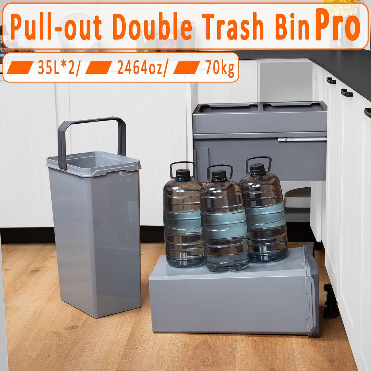 Garbage Can Capacity 2X35L