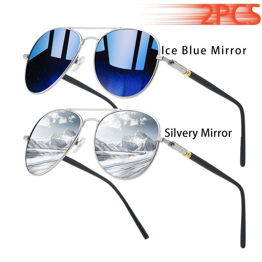 Cycling Glasses Color 2Pcs Iceblue Silvery