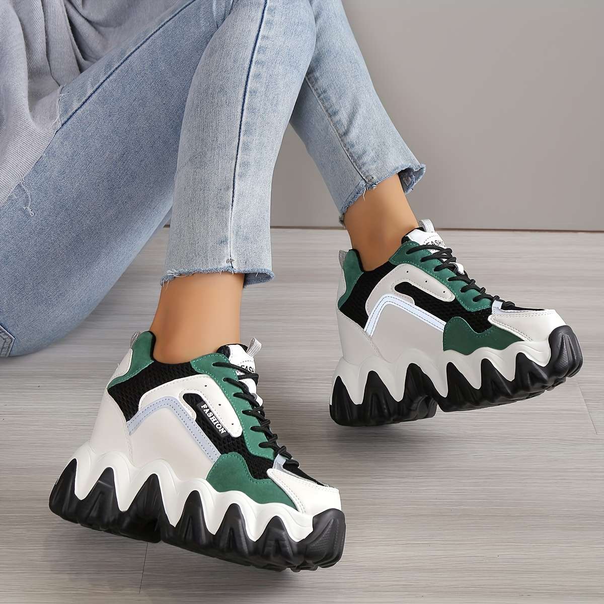Women S Sneakers Color Green Sizeuk 5
