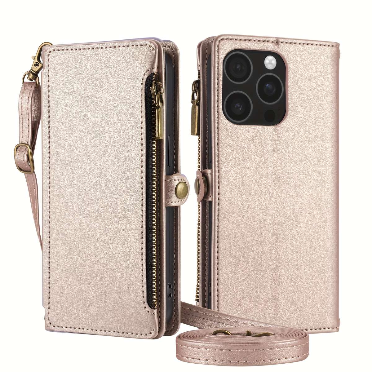 1Pc Black For iPhone 14 Plus Wallet Style Multi Card Slot Phone Case