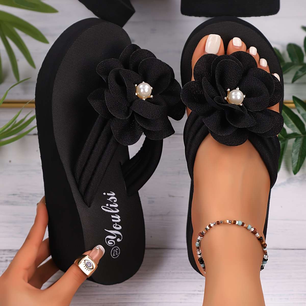 Ladies Summer Flip Flops Black Uk 5