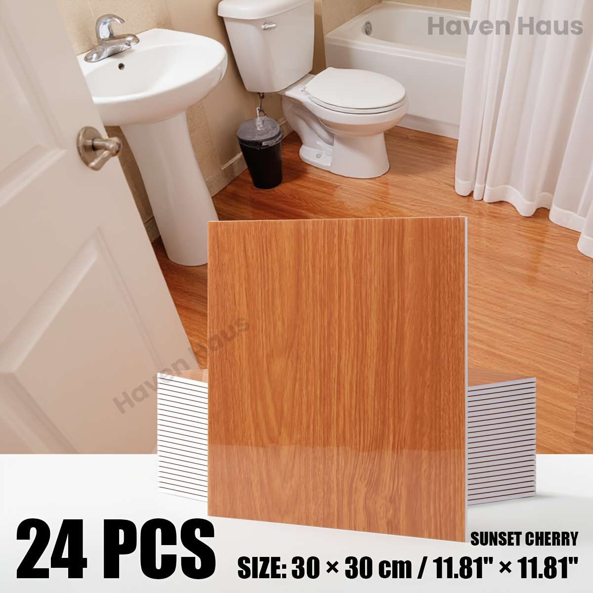 Self Adhesive Floor Stickers Sunset Cherry 24Pcs