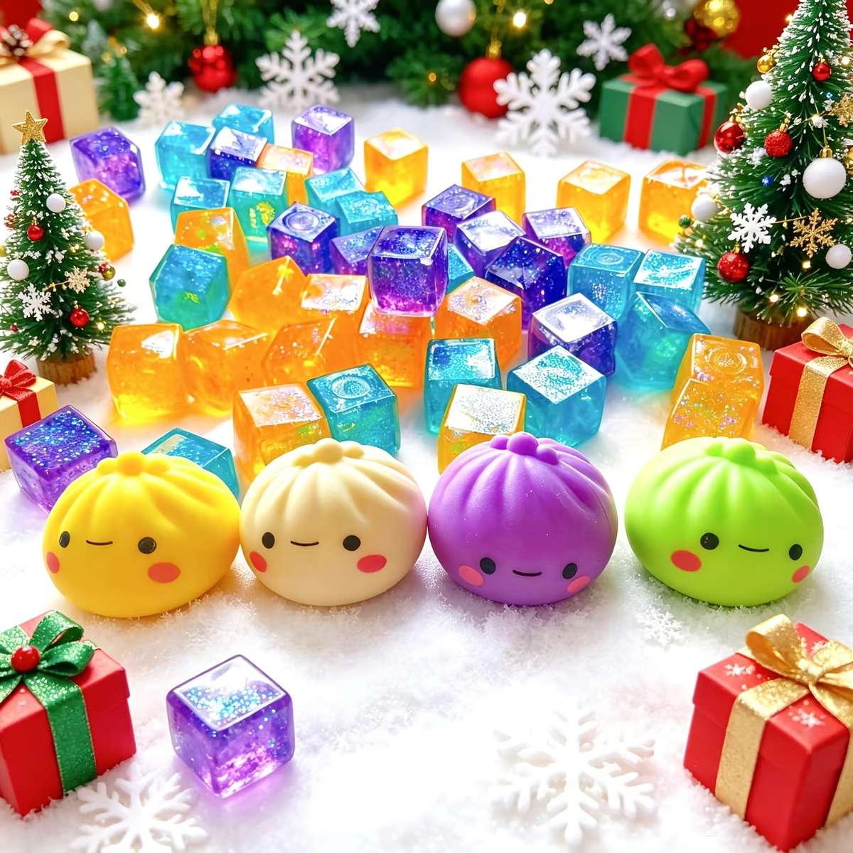 Squeezable Toys Color Random Color Items Glitter Bao Ice Cube