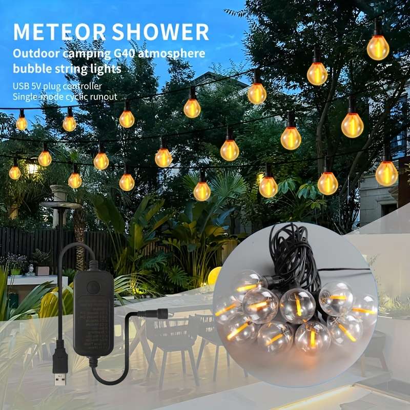 String Lights Size 23Ft 7M 10 Led Bulbs