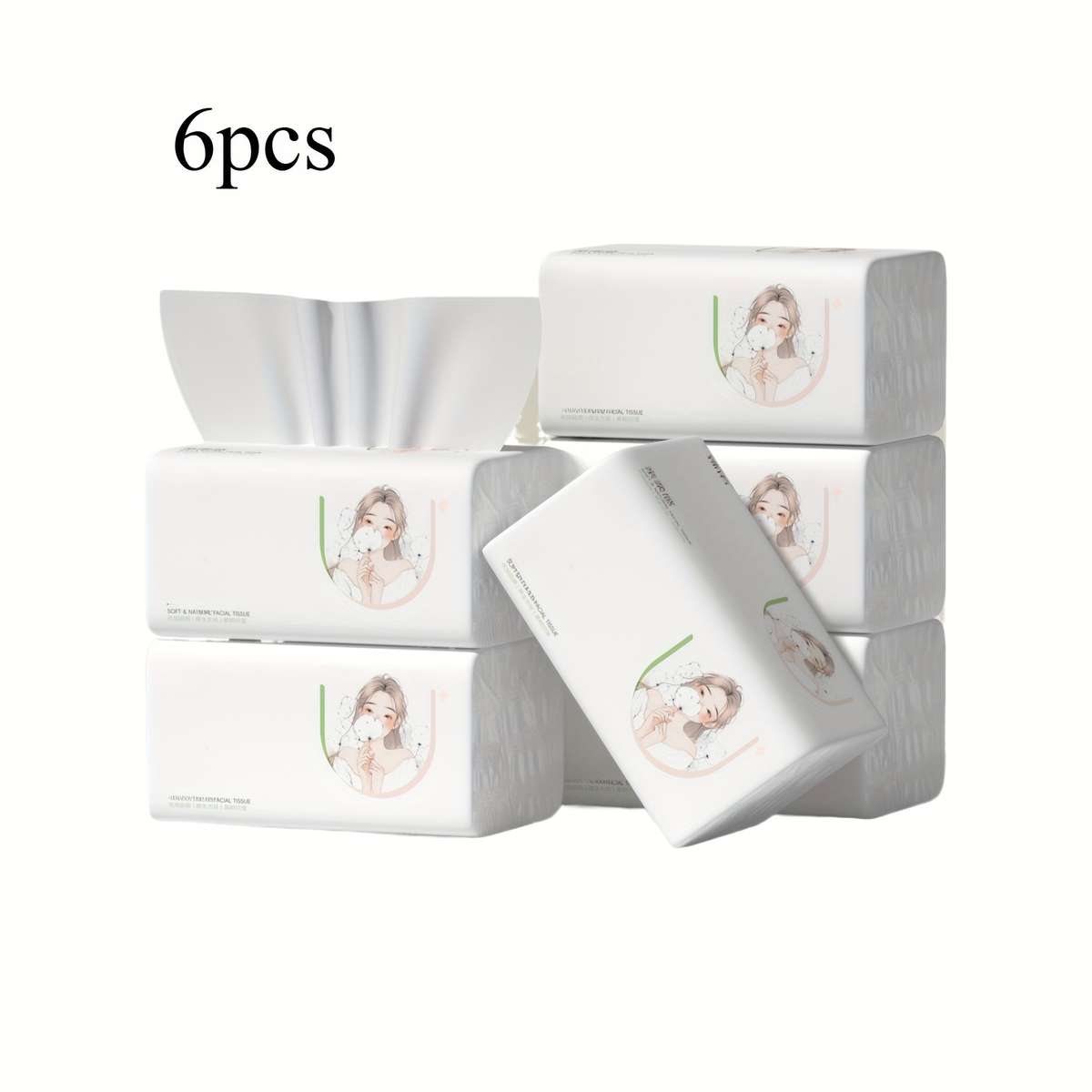 Toilet Paper Color 6Pcs Longer And Thicker