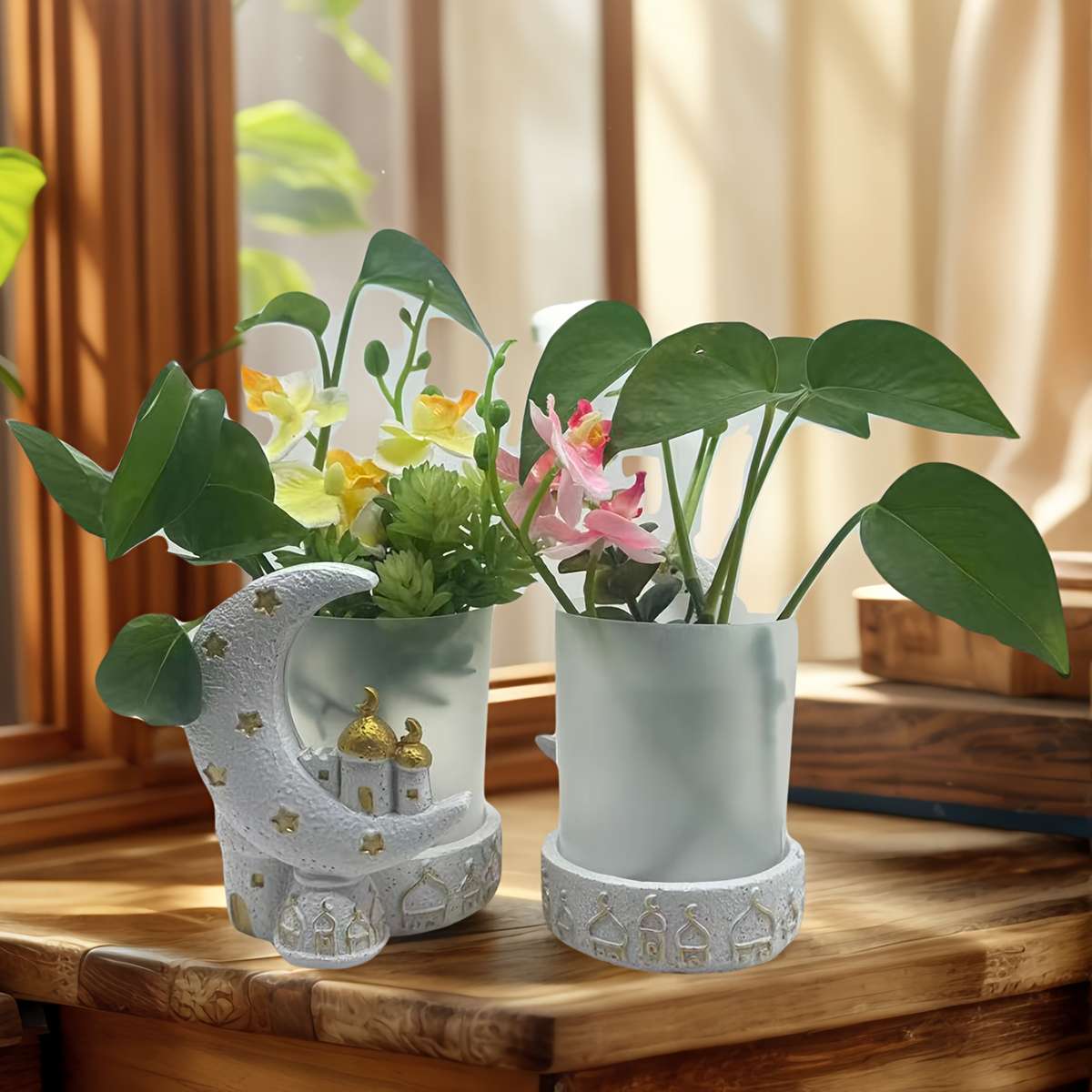 Flowerpotsize 11 5Cmx9 5Cmx13Cmcolor White Add Golden