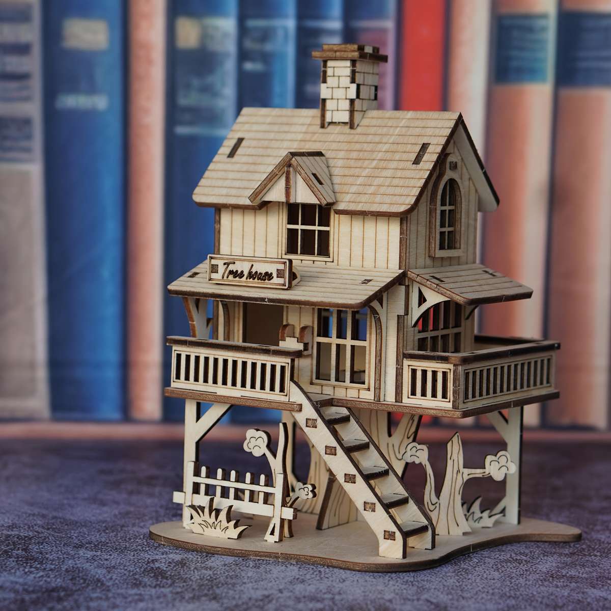 3D Building Model Puzzle Set Items Wooden House