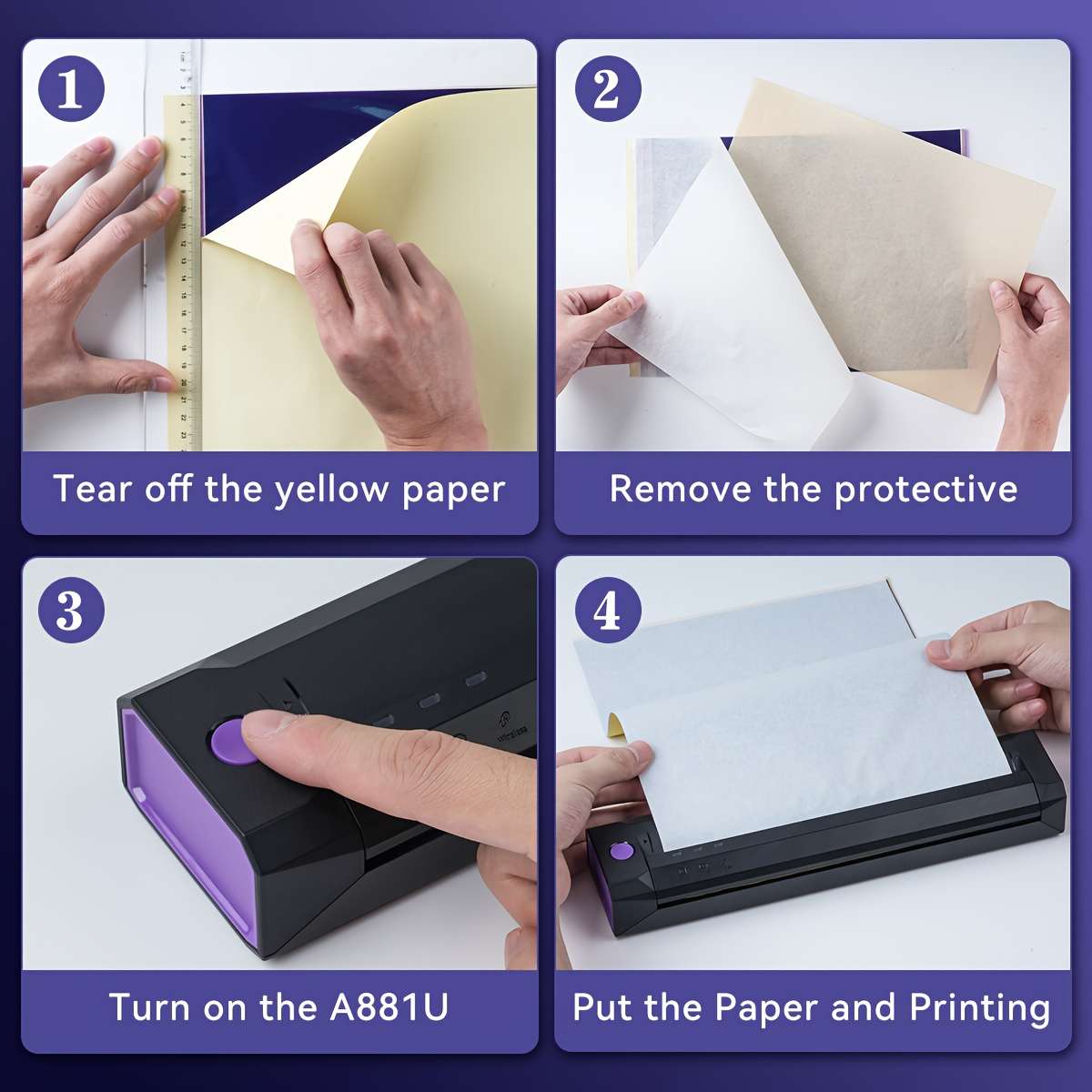 Printer Color Black Items Printer  5Pcs Tattoo Paper