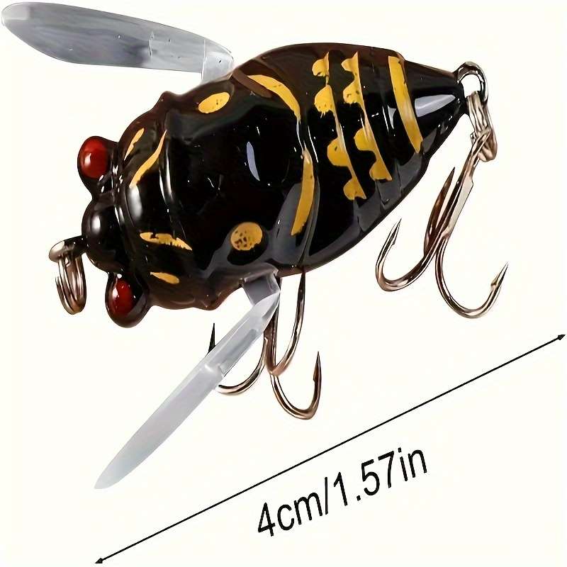 1pc 3D Eyes Cicada Fishing Lure Durable ABS Hard Bait for Freshwater Saltwater Angling