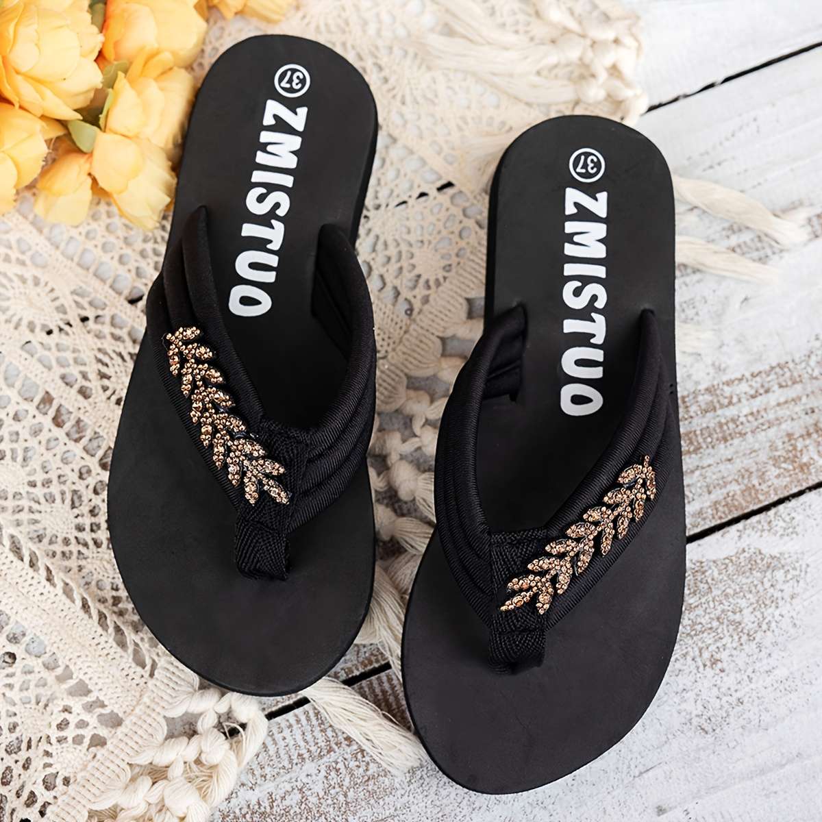 Ladies Summer Flip Flops Silvery Grey Uk 3
