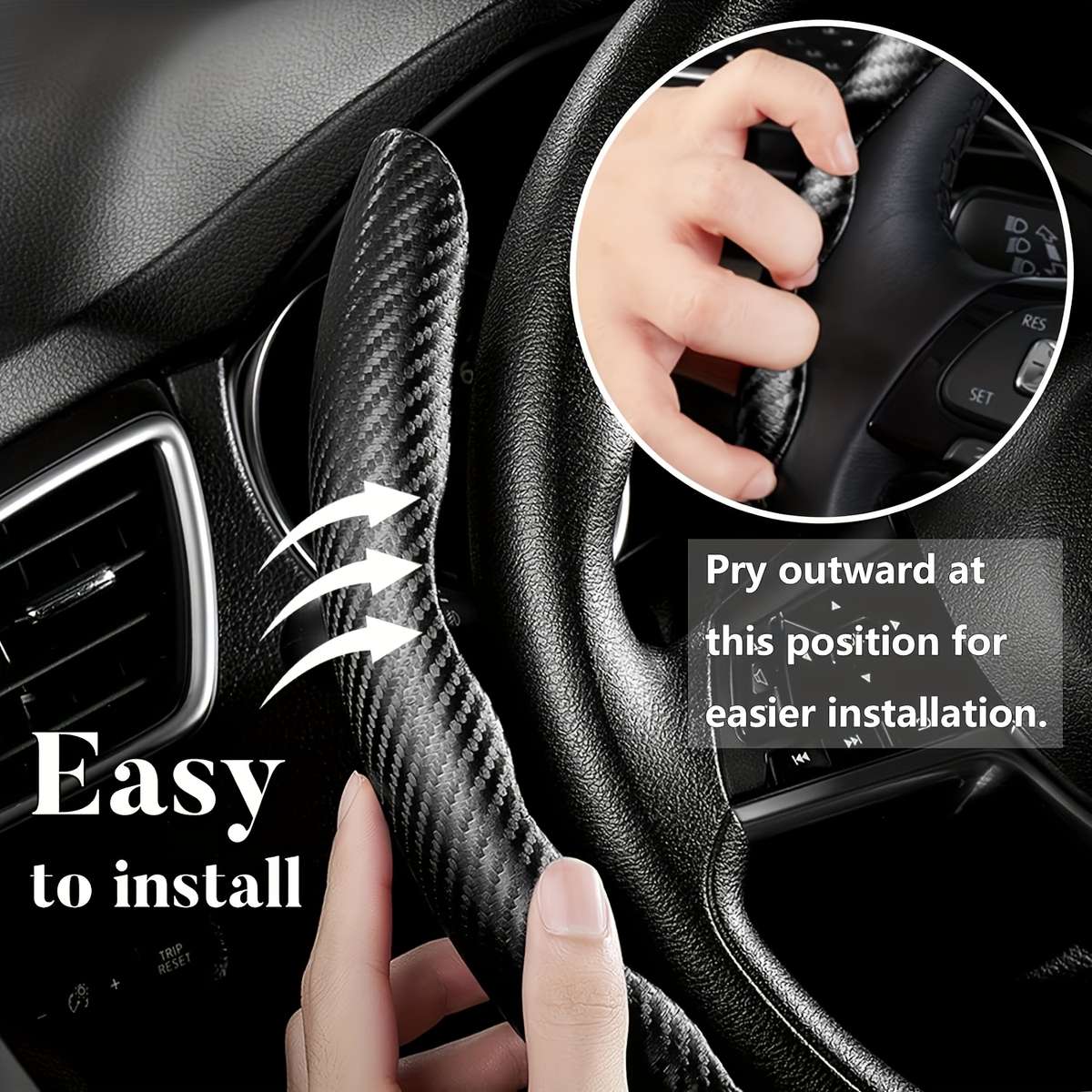 Car Steering Wheel Cover Three Piece Set White