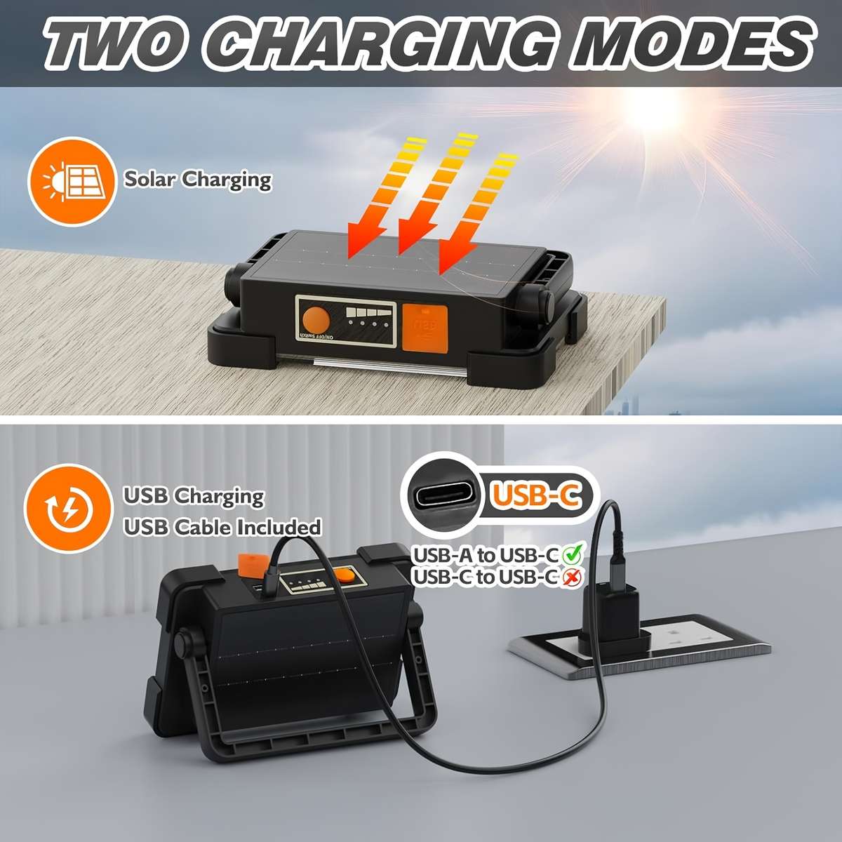 Solar Emergency Lights Color Black