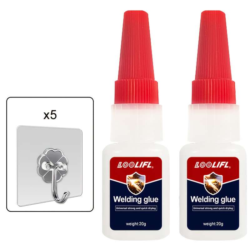 Glue Capacity Two Small Bottles  5 Hooks Without Holes