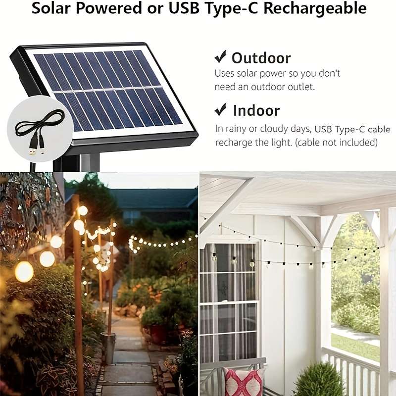 String Lights Size 6.1Meter 6.1Meter 7 1Bulbs Solar