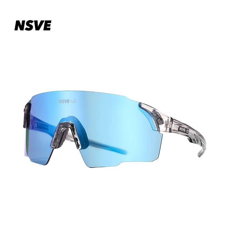 Cycling Glasses Model Light Chaser Series Translucent Gray Frame With Blue Film
