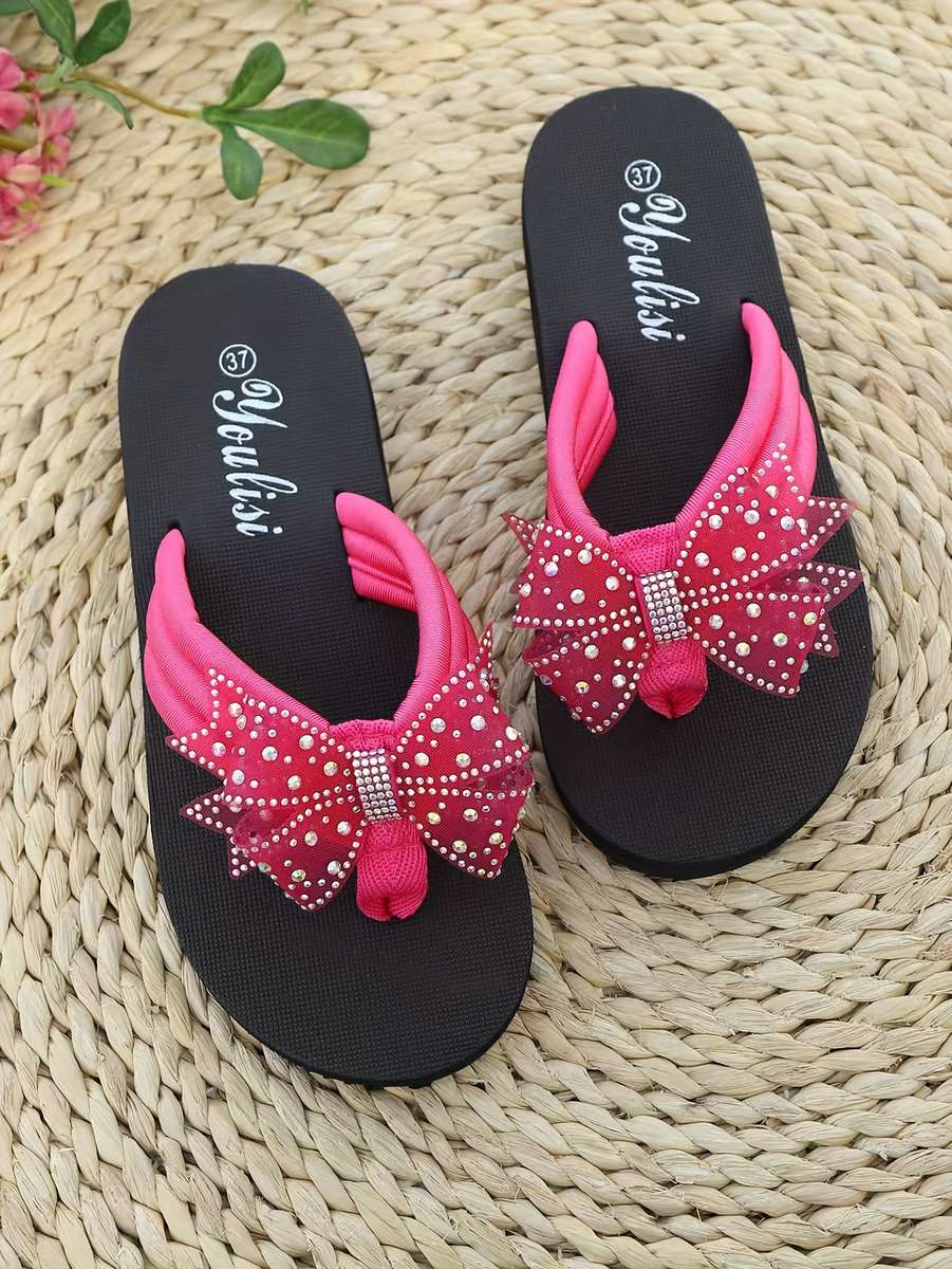 Ladies Summer Flip Flops Rose Red Uk 6