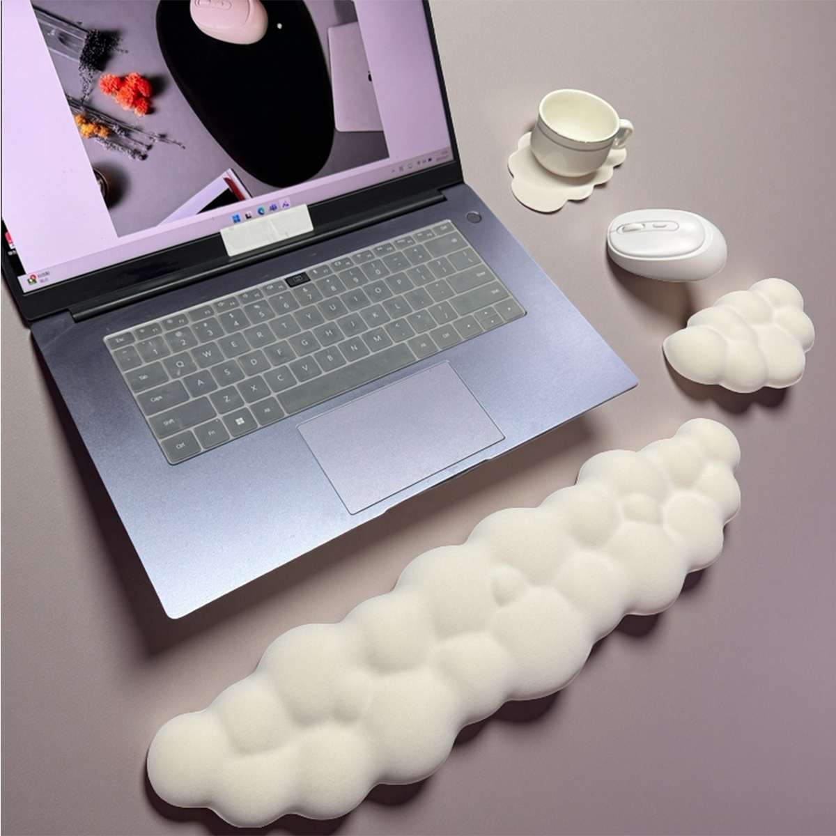 3Pcs Modern Waterproof Ergonomic Memory Foam Mouse Wrist For Pc Gamers Black