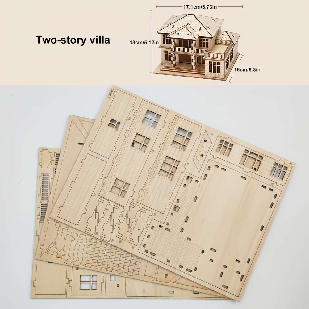 Building Toy Architectural Model Toy Set Model Three Story Villa