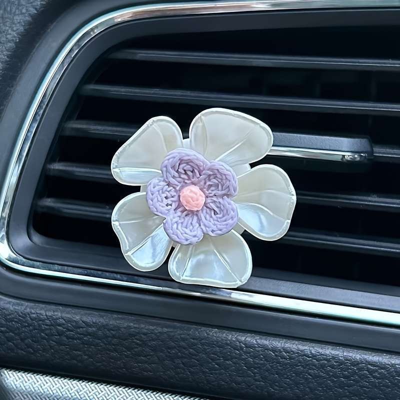 Car Interior Decor  Purple Flower Air Outlet Clipcolor Polychrome
