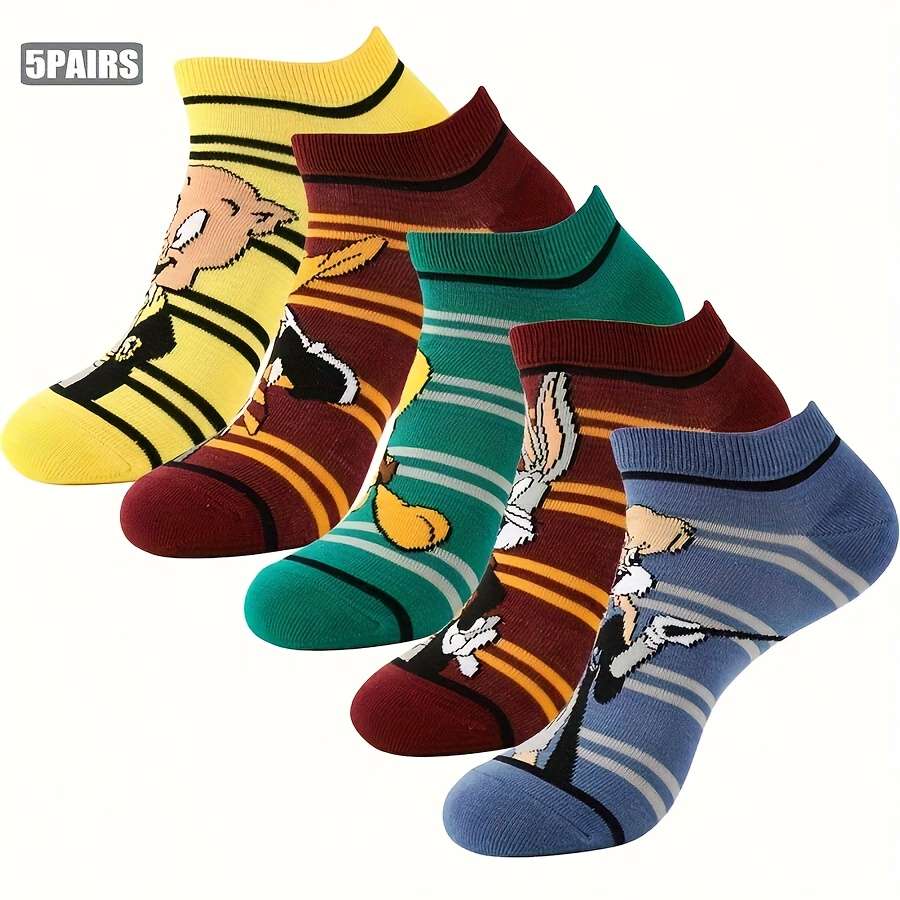 5 Pairs Random Color One Size High Elastic Socks