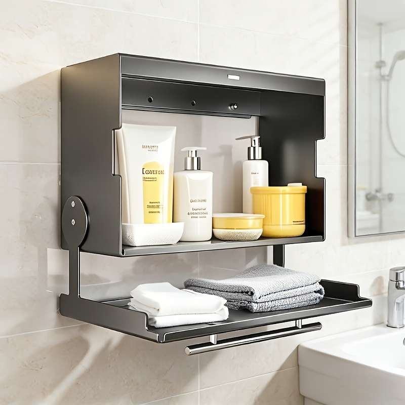 Bathroom Storage Rack Model Basic Model  Gun Gray  Face Width 40Cm15.75