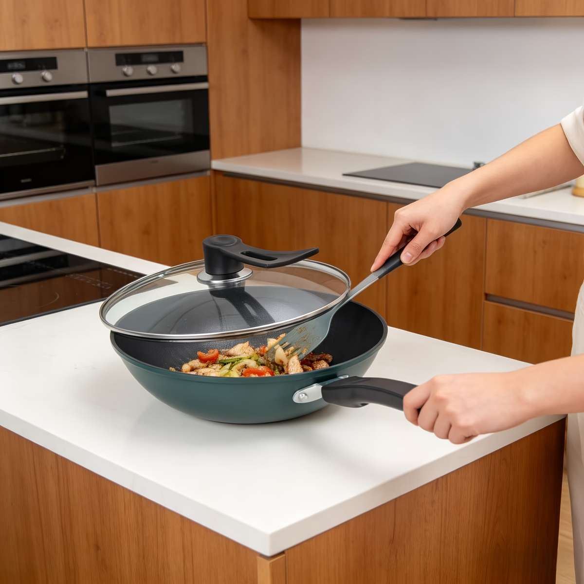 Frying Pan Color 28Cm Green Woklid Included