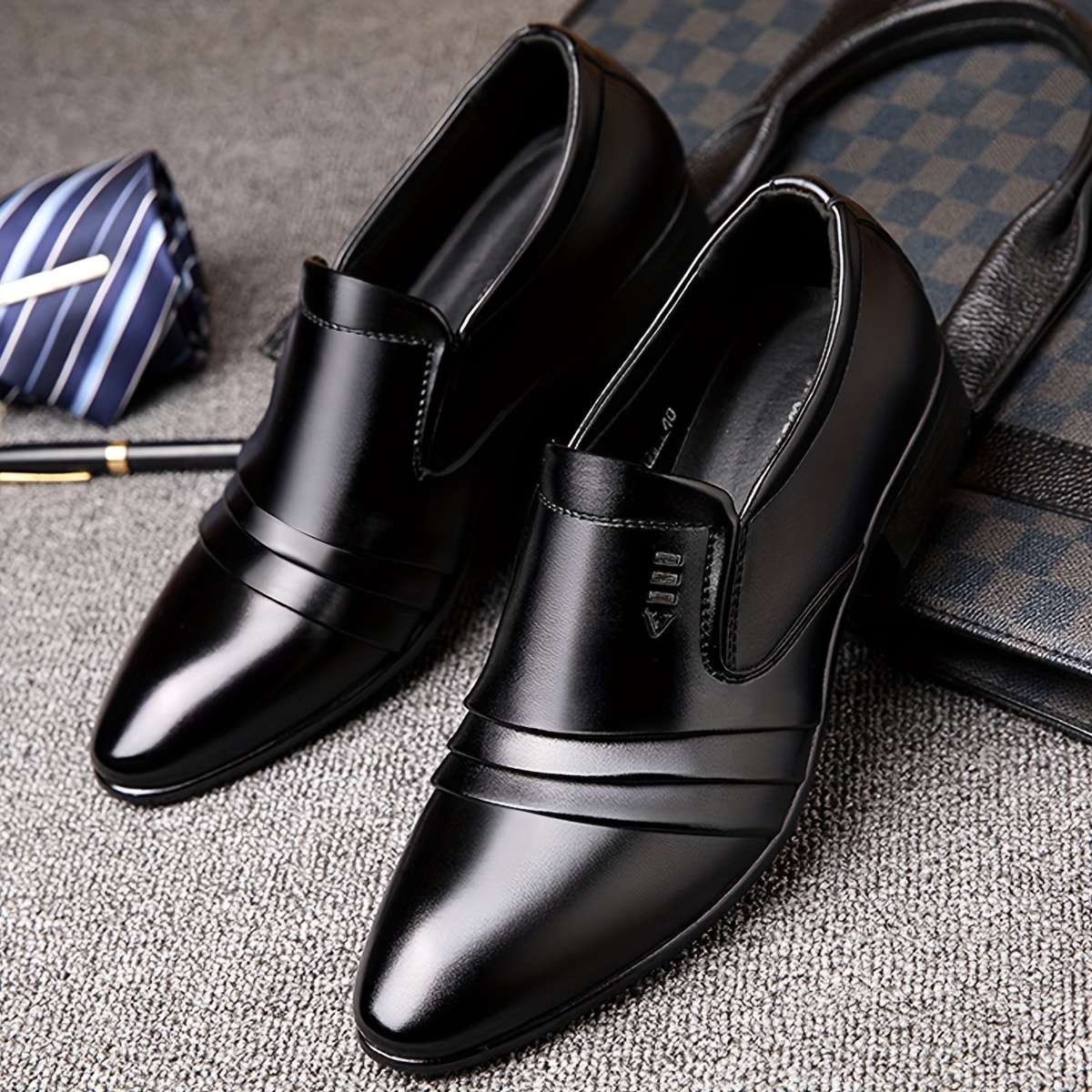Mens Leather Shoes Color Black Sizeuk 9