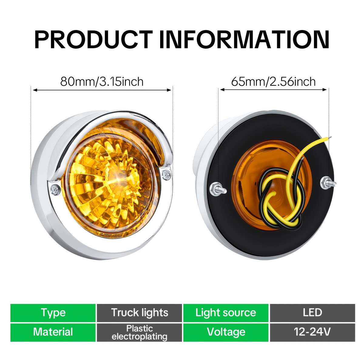 Car Lights Color White Quantity 2Pcs